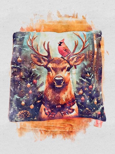 Weihnachtskissen Hirsch